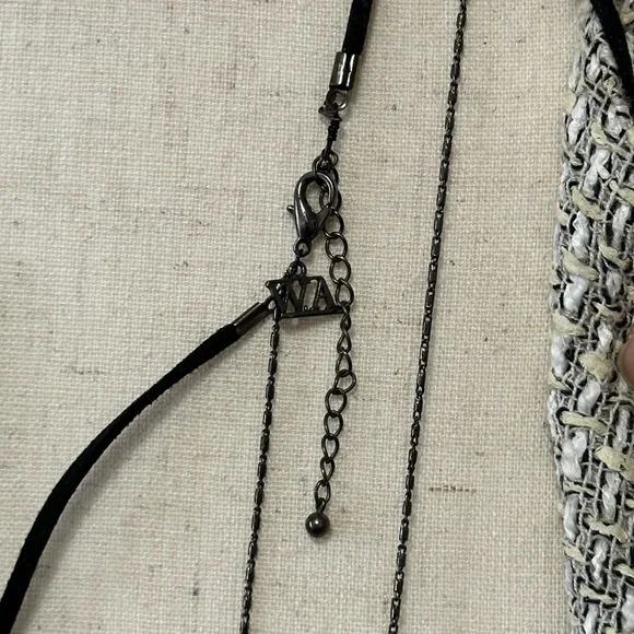 Gunmetal Key Pendant Layered Necklace - Picture 5 of 5